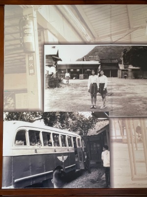 Old time pictures of a female bus attendant